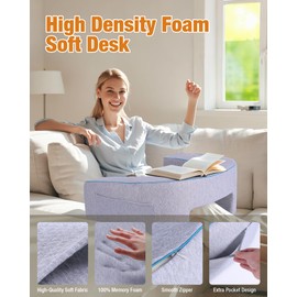 ASIEIT Extra Large Reading Pillow for Game, Ergonomic Laptop Pillow for Adults, Memory Foam Lap Desk Gaming Pillow for Reading, Working, Switch Gaming, Crocheting or Sitting in Bed, Floor Sofa