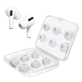 6 Pairs Replacement Ear Tips for AirPods Pro and AirPods Pro 2nd Generation with Noise Reduction Hole, Silicone Earbuds Tips for AirPods Pro with Portable Storage Box (Sizes, S/M/L, White)