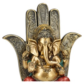Ganesha Figurine with Hamsa Hand 18 cm Hindu God Buddha Decoration