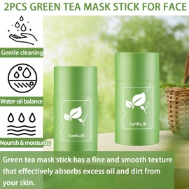 JunKuJK 2PCS Green Tea Hydrating Facial Mask,Moisturizing Face Masks Skincare Gift Set,Long Lasting Face Mask Skin Care & Facial Mask Kit for All Skin Types