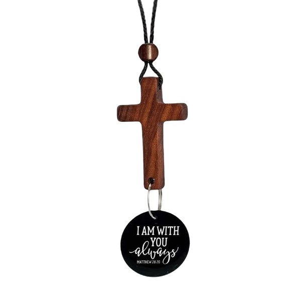 Cross for Car Mirror Hanging - Christian Scripture Charm |