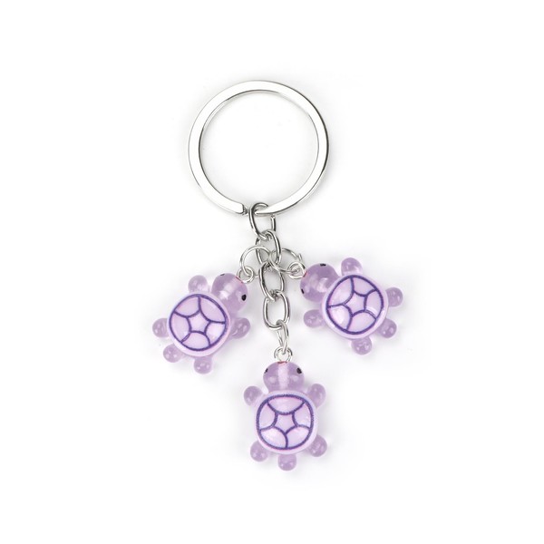 MUCOOS Cute Turtles Keyring, Three Purple Turtle Pendant, Cute Keyring,