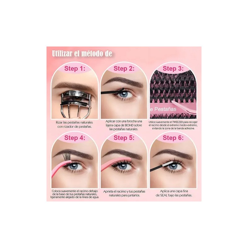 804 Kit Extension De Pestañas Maquillaje Completo Diy 9-18mm