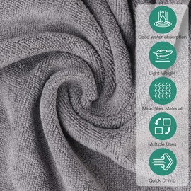 URAQT Microfibre Cleaning Cloths, Set of 12 Cloths, Cleaning Cloths Made of Microfibre, Reusable All-Purpose Cloths, Microfibre Cloths, Cleaning Cloths for Dry and Wet Use, 30 x 30 cm