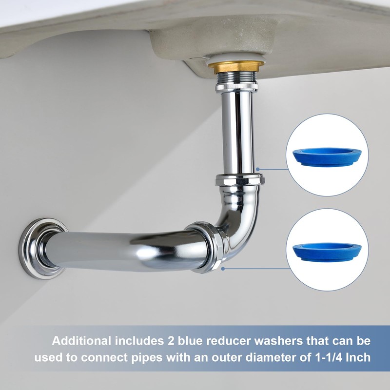 ZM Heavy-Duty 90-Degree Elbow with Slip-Joint Connection, Chrome