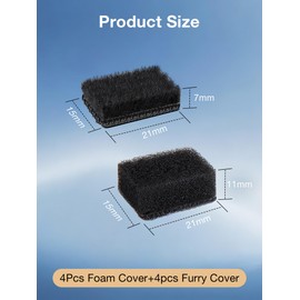 Mic Wind Muff for Insta 360 x3/x4 - Windscreen Reduce Wind Noises, Insta 360 x3/x4 Accessories, Pop Filter Improves Sound Quality (4 Pcs Furry and 4 Pcs Foam Black)