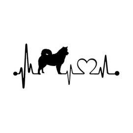 [JASDESIGN] Dog Sticker Sticker Shiba Inu Sideways Heart Dog Dog Dog Car Motorcycle Decal JM-146 (Black, 1)