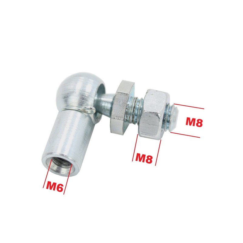BIAREN 4pcs L-Shape Ball Socket End Fitting Female Thread M6