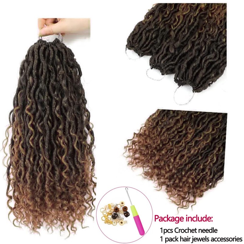 SOKU 5pcs/set 45cm Ombre Brown River False Locs Wavy with