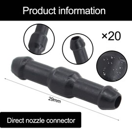 JUGUTA Pack of 20 Car Hose Connectors, Windscreen Washer Hose, Universal Wiper Hose, Splash Hose Adapter, Insulating Hose, Vacuum Hose, for Car (Black)