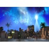 CORFOTO 10x8ft Nativity Scene Backdrop Christmas Star Night Manger of