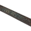 Western Scroll Buckle with Turquoise Tinted Embossed Brown Leather Belt,