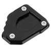 Black Motorcycle Kickstand Extension Plate Aluminium Alloy Side Stand Enlarger