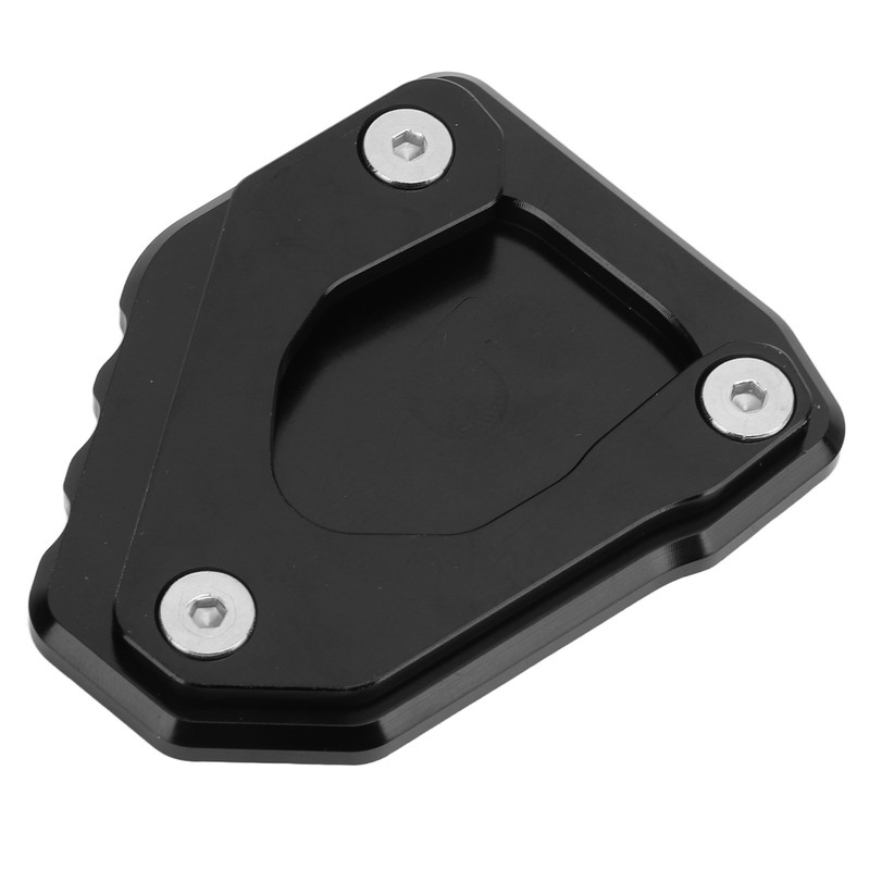 Black Motorcycle Kickstand Extension Plate Aluminium Alloy Side Stand Enlarger