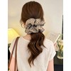 2 Pack Oversized Satin Scrunchies for Women, Jumbo Leopard Print