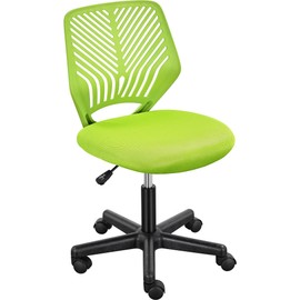 Yaheetech Kids Cute Desk Chair Small Computer Desk Chair for Teens Low-Back Armless Study Chair Swivel Task Chair Bedroom School Chair with Lumbar Support, Green