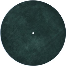 Genuine Leather Turntable Platter Mat - Forest Green Suede