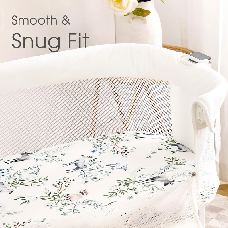 Stretchy Bassinet Mattress Sheets, Ultra Soft Bassinet Sheet 2 Pack,