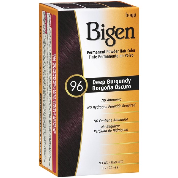 Bigen Permanent Powder Hair Color 96 Deep Burgundy 1 ea 0.21 oz (Pack of 3)