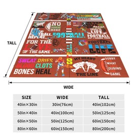 Xtmunole Football Blanket - Football Gifts,Football Gifts for Boys,Unique Football Gifts for Kids,Football Gifts for Men Women,Football Coach Gifts,Gifts for Football Players Blanket 50" X 40"