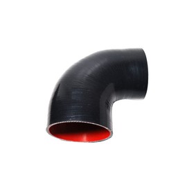 TMKOOL 4-Ply Reinforced High Temperature 3.5" to 4" ID 90 Degree Elbow Reducer Coupler Silicone Hose (BLACK, 3.5"-4")