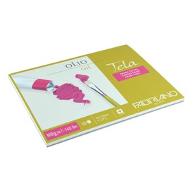 Honsell 68001824 - Fabriano "Tela" Ölmalkarton, Ölmalpapier mit Leinenstruktur, 300 g/m², 18 x 24 cm, 10 Blatt, Block 4 seitig geleimt, säurefrei und alterungsbeständig