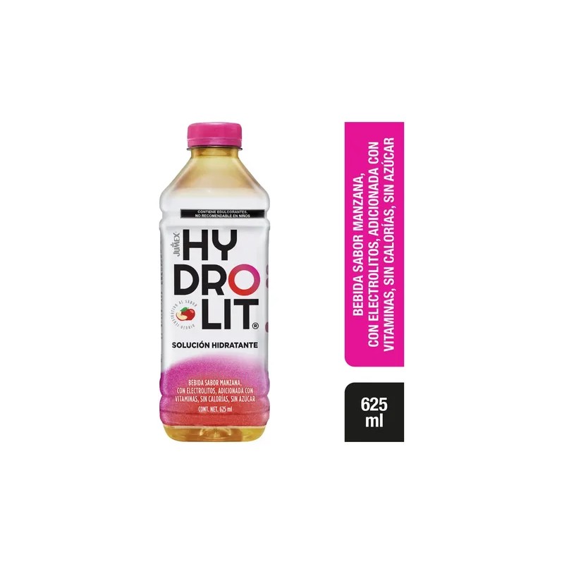 Jumex Hydrolit Manzana, Sin Azúcar, Electrolitos 12pz, 625ml