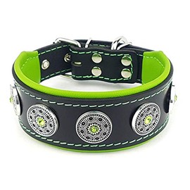 Bestia Bijou collar, studded, HANDMADE, french bulldog, bulldog, terrier, german shepherd, 2 inch wide, 100% leather, soft padded, Made in Europe