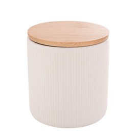 Widdop and Co Hestia White Ribbed Stoneware Dinnerware Dinner Set - Sugar Pot 10cm x 8.5cm x 8.5cm - Contemporary Stylish Tableware - Lovely Gift Idea Housewarming Dining Dishes Serving