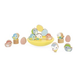 Janod Wooden Balance Game, Stackable Toy, Promotes Concentration and Dexterity, Baby and Toddler Toy, from 24 Months, J05146