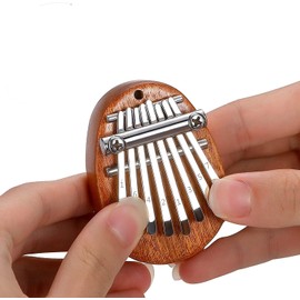 8 Key Wood Kalimba Instrument, Thumb Mini Piano, Finger Piano for Children, Beginners, Adults (Water Droplet)