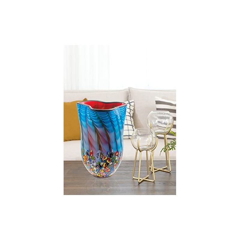 Dale Tiffany AV21007 Tangelo Hand Blown Art Glass Vase Multicolor