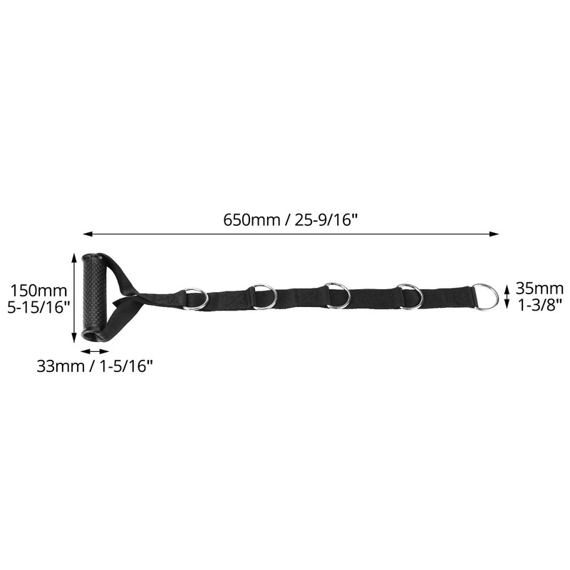 QWORK Fitness Metal Gym Handles with 5 Adjustable D-Ring Buckles