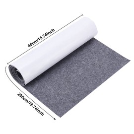 BENECREAT 15.7x78.7 Gray Self-Adhesive Felt Fabric Shelf Liner for Festival Decorations DIY Picture Framing and Jewelry Box Fabric Stick, 1mm Thick