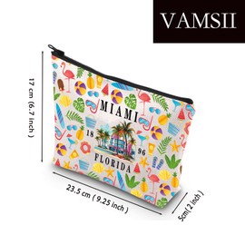 VAMSII Miami Gift Miami Travel Summer Florida Miami Beach Cosmetic Bag Beach Florida Gift Florida Vacation Florida Pride, MIAMI