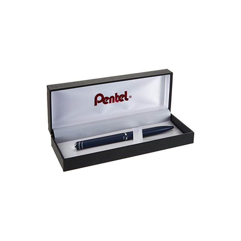 Pentel BL2007 Roller EnerGel Philography Metal Barrel, Dark Blue Barrel