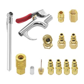 Qolekog Air Blow Gun Kit Rubber Guard Nozzle,Air Blower Gun, Air Compressor Accessories Dust Cleaning Tool Pneumatic Tools (14 Pieces)