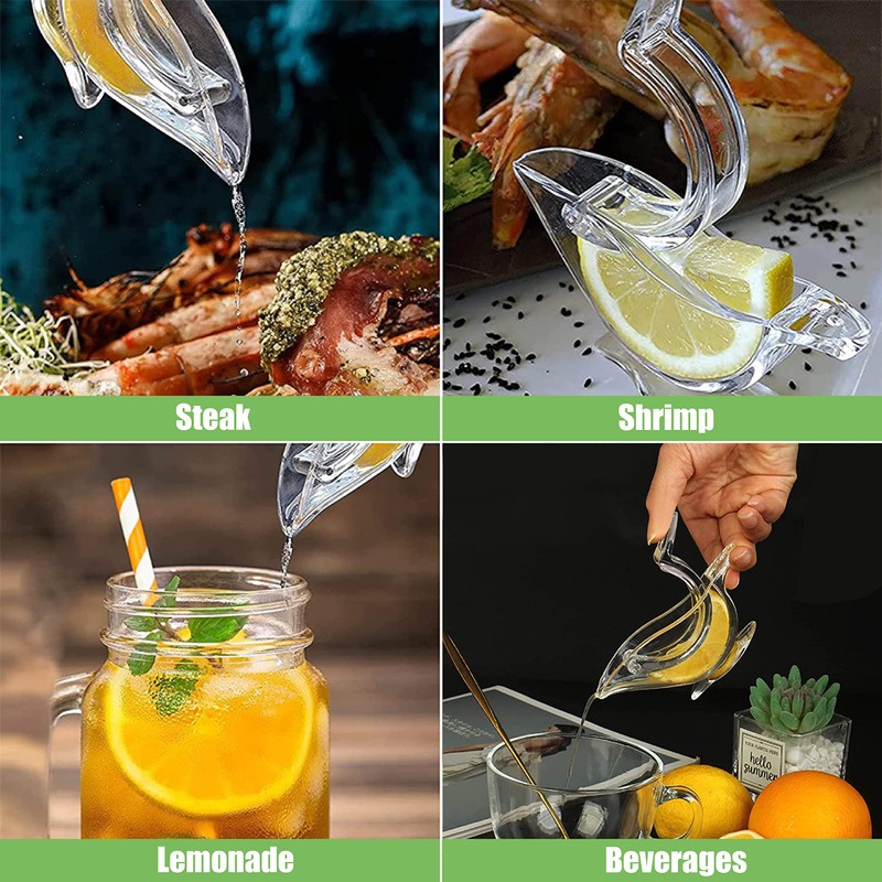 JOAOXOK Lemon Juicer Squeezer,2pcs Portable Transparent Fruit Juicer,Hand Juicer for