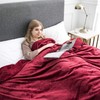 MOONLIGHT20015 Fleece Blanket Throws for Sofas - 400 GSM Burgundy