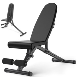 Weight Bench, Adjustable Workout Bench with 900Lbs Capacity, with Fast Folding, Adjustable Bench for Full Body Workout, Space-Saving, for Indoor Workout, Home Gym (Black)