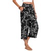 Anyhold Womens Capri Pants Loose High Waisted Wide Leg Lounge