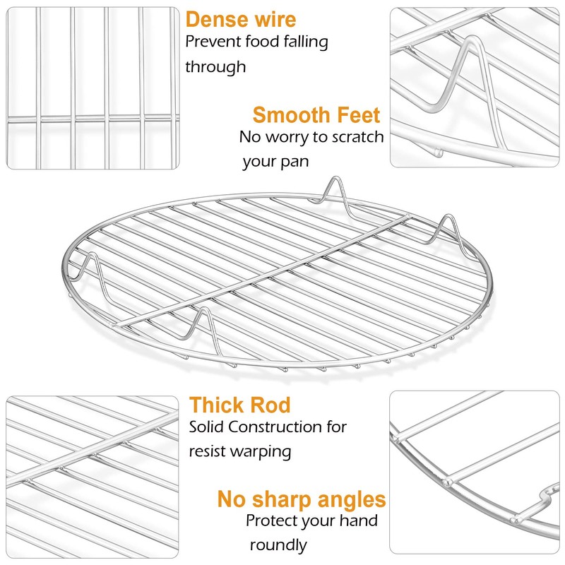 P&P CHEF 9 Inch Cooking Rack Round, Stainless Steel Round