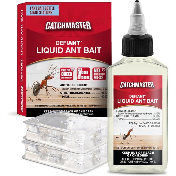 Catchmaster DEFIANT Premium Liquid Ant Killer, 1-Year Supply, Kills the