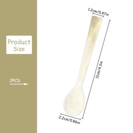 Luckious Pack of 2 Handmade Caviar Spoons Set - Shell Cutlery Mother of Pearl (MOP) Elegant Handmade Caviar Spoon, Suitable for Coffee, Caviar, Coffee