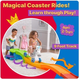 Step2 Step2 Unicorn Up & Down Roller Coaster Kids Ride On Toy, Push Car, Indoor/Outdoor Playset, Made of Durable Plastic, Max Weight 50 lbs., For Toddlers 2-5 Years Old, Multicolor