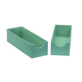 Household Essentials Teal Narrow Deep Drawer Organizer Boxes for Storage | 2pc Set, Seafoam