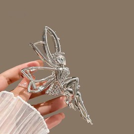 Elf Hair Clip Large Hair Clips Women's Hair Clip Silver Hair Clip Rhinestone Hair Claws Fairy Hair Clips Girls Hair Clips Metal Hair Clip Claw Clip Hair Accessories Women Rhinestones Elf Hair Clips