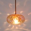 Wrlmfy Large Glass Pendant Lighting, Hammered Lampshade Chandelier with Height