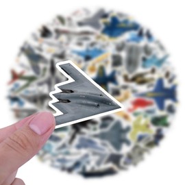 Fighter Plane Stickers Pcak, 60pcs Cool Fighter Jet Stickers for Kids Boys Teens Men, Military Plane Vinyl Decals for Laptop Water Bottle Scrapbook Journal Party Favors