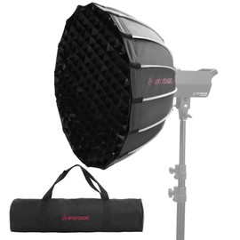 IFOOTAGE 90cm/35 Deep Parabola Softbox with Honeycomb Grid/Carry Bag/2 Durable Diffusion Clothes, Bowens Mount, Foldable, Quick Release, Compatible with SL1 220DN /320DN or Other Bowens Mount Light